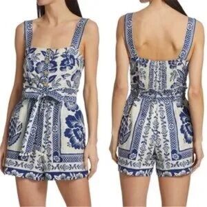 FLASH SALE ⚡️Farm Rio Blue Pineapple Romper XS